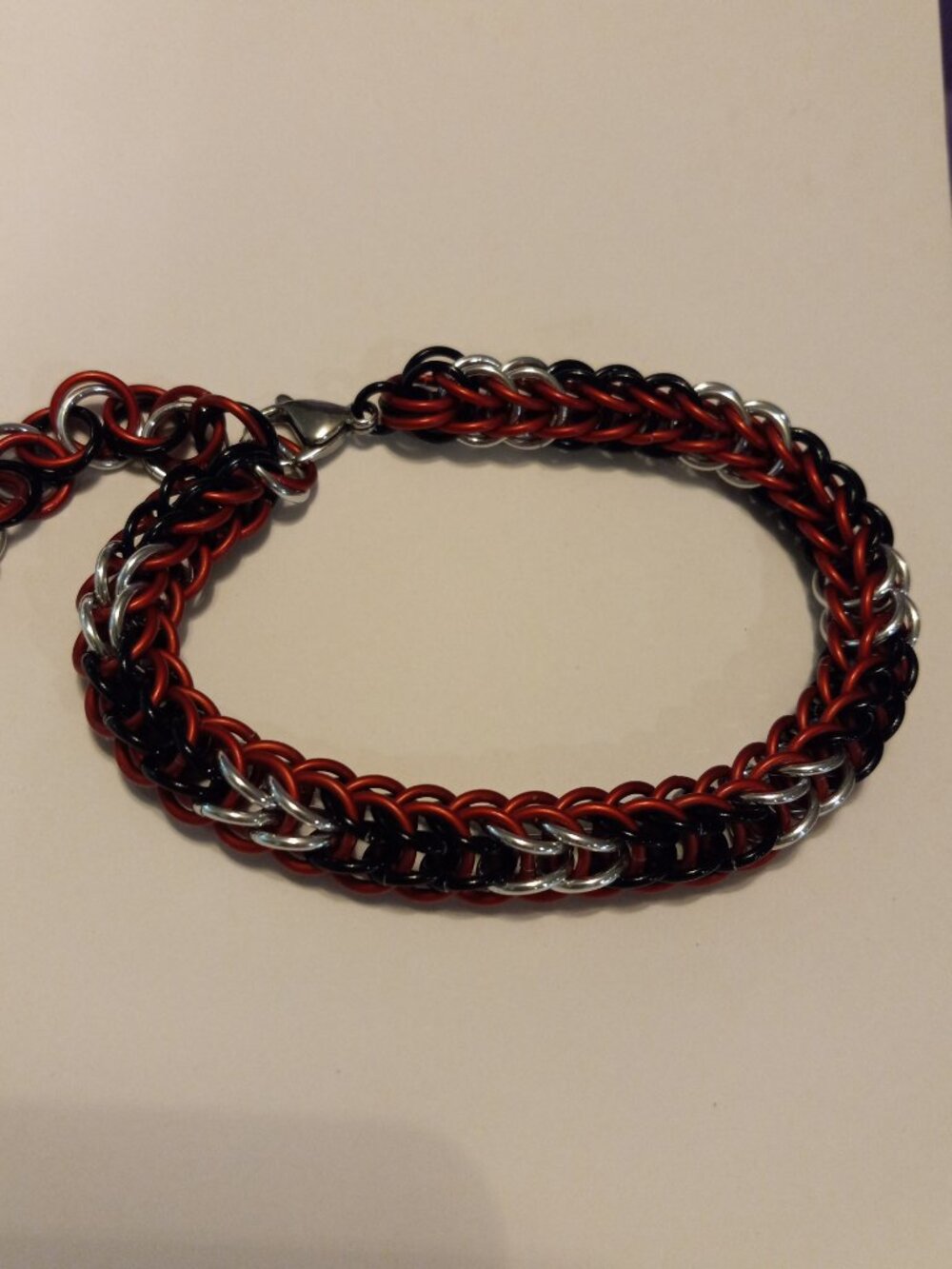 Red, black, & silver Full Persian bracelet